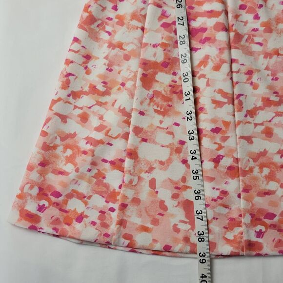 212 Collection Pink Midi Stretch Preppy Geo Print A-Line NEW $54 Women Size S - Picture 7 of 9